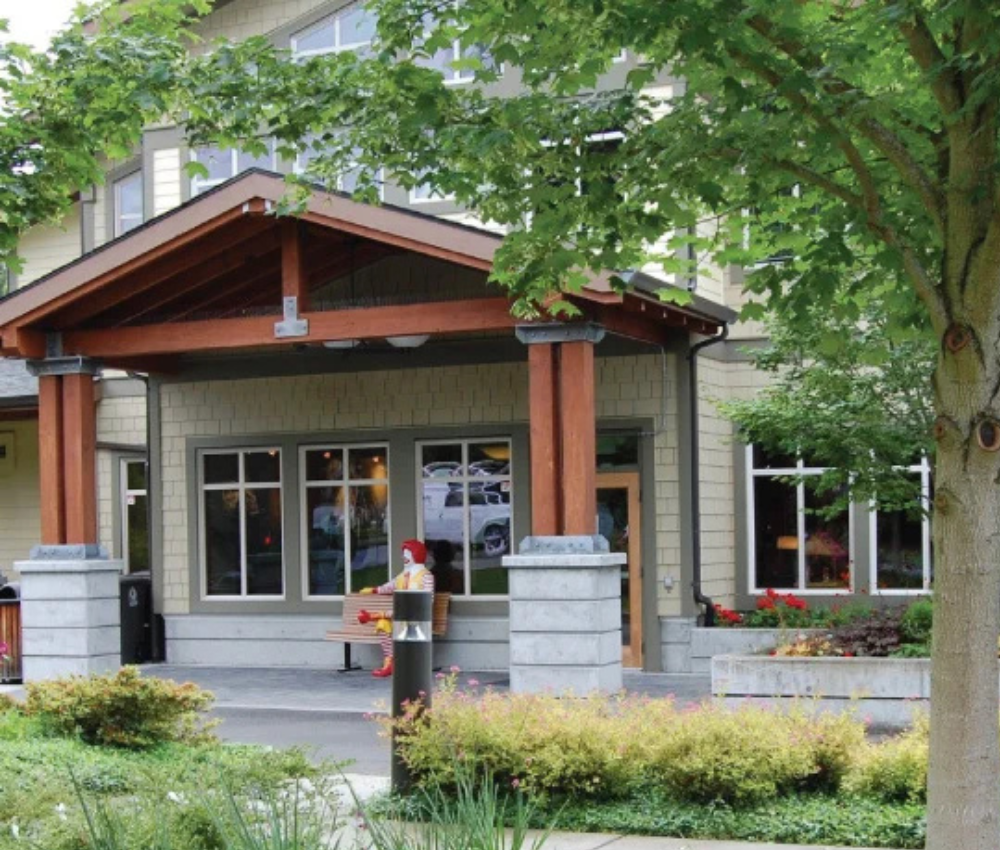 Seattle house exterior with statue of Ronald McDonald